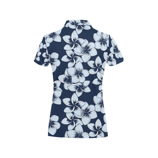 Plumeria Pattern Print Design A02 Women's Polo Shirt