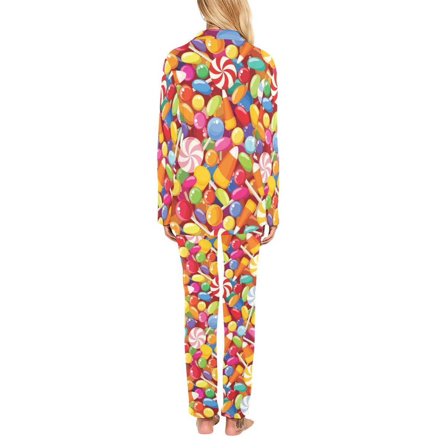Candy Pattern Print Design 02 Women's Long Pajama Set