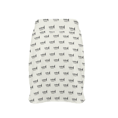 Trumpet Pattern Themed Print 17" Golf & Pickleball Skort with Pockets