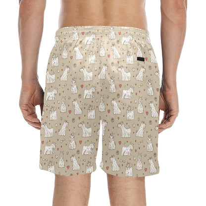 Scottish Terriers Print Design LKS3017 Men's Swim Trunks Beach Shorts