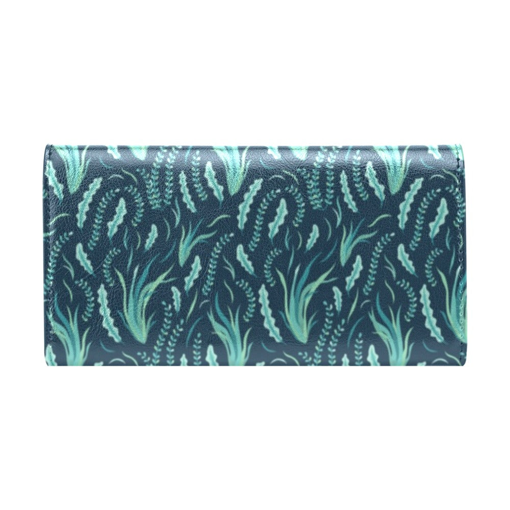 Seaweed Print Design LKS302 Women's Trifold Wallet