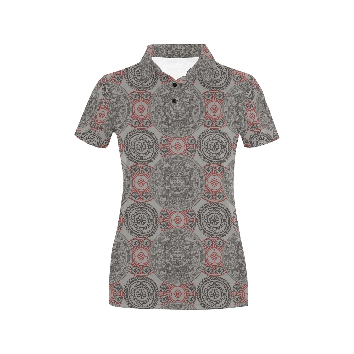 Calendar Aztec Pattern Print Design 04 Women's Polo Shirt