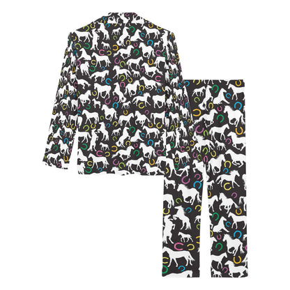Horse Hoof Colorful Print Design LKS301 Women's Long Pajama Set