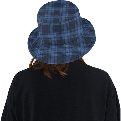 Tartan Blue Print Design LKS304 Unisex Bucket Hat