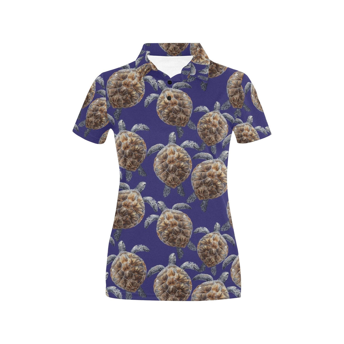 Sea Turtle Pattern Print Design T05 Women's Polo Shirt