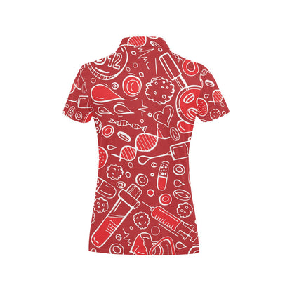 Phlebotomist Pattern Print Design A02 Women's Polo Shirt