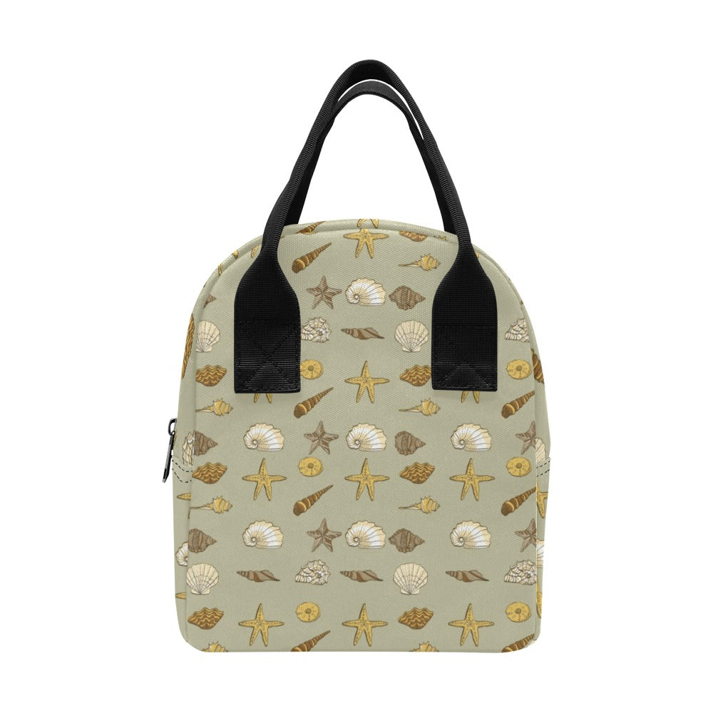 Seashell Beach Print Design LKS303 Insulated Lunch Bag