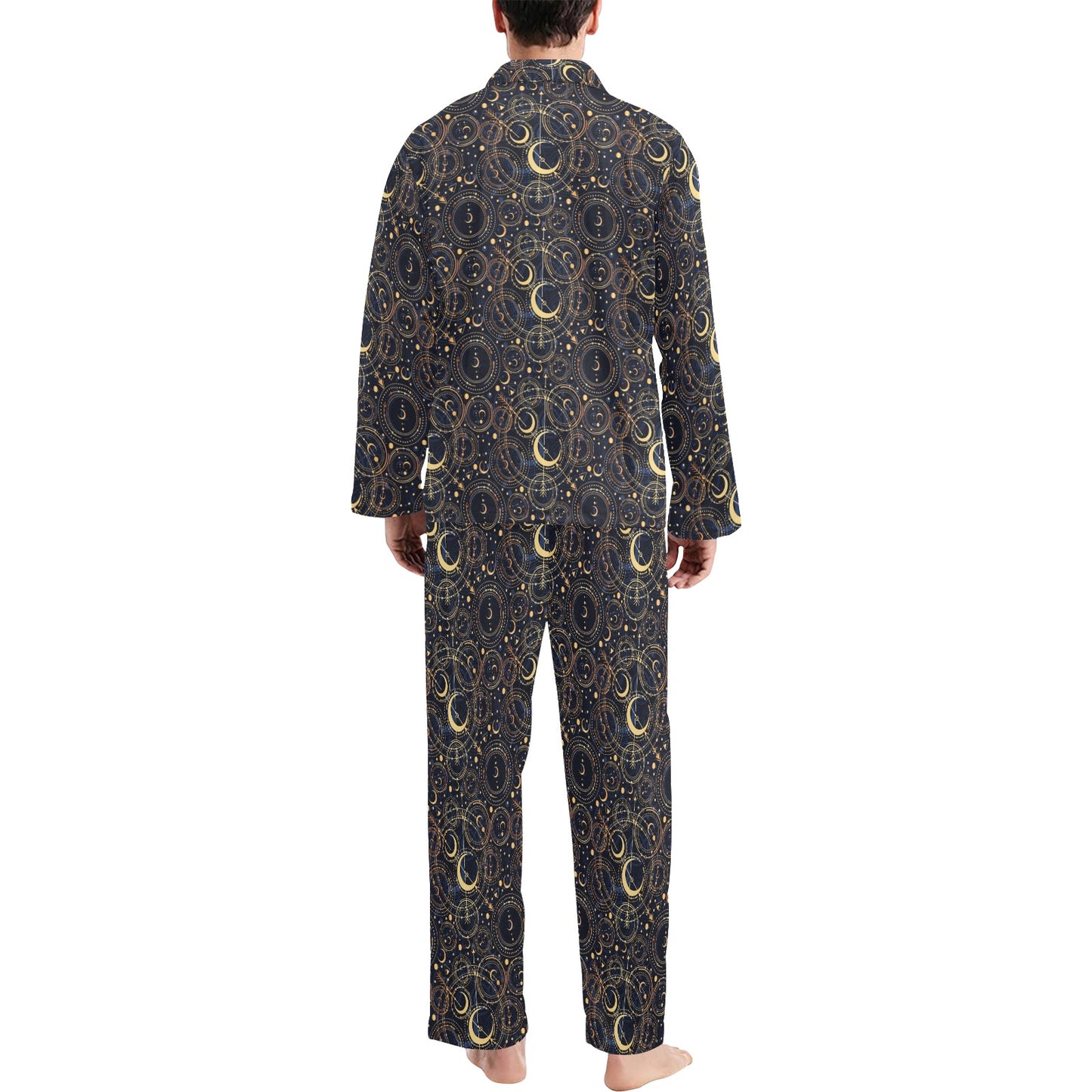 Celestial Pattern Print Design 04 Men's Long Pajama Set