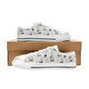 Sailboat Paint Pattern Print Design LKS307 Women's White Low Top Shoes