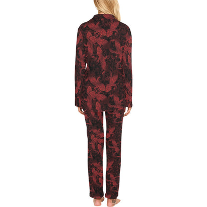 Gecko Pattern Print Design 04 Women's Long Pajama Set