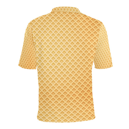 Waffle Texture Print Design LKS302 Men Polo Shirt