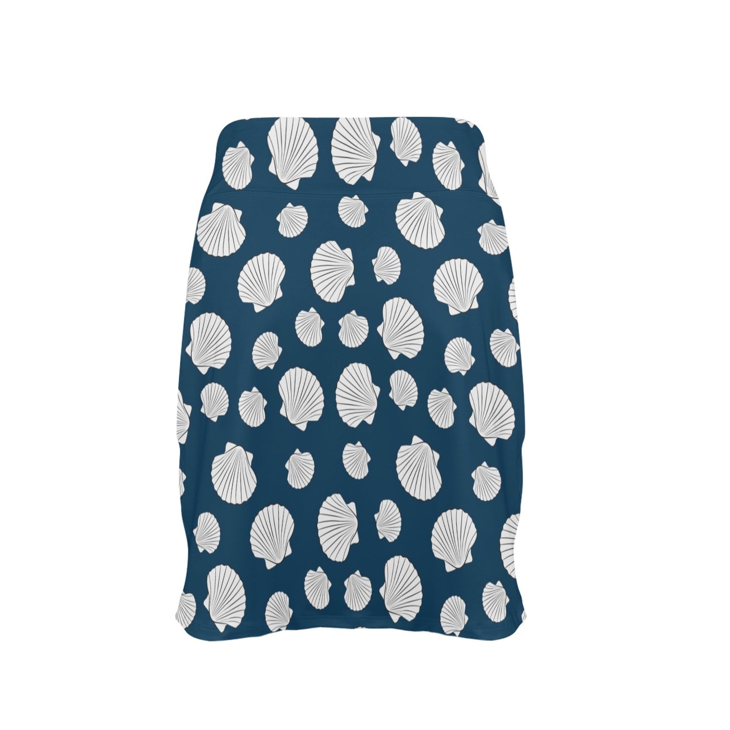 Seashell Print Design LKS3012 Women's Golf Skirt with Pocket