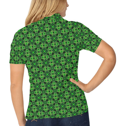Celtic Green Neon Design Women's Polo Shirt