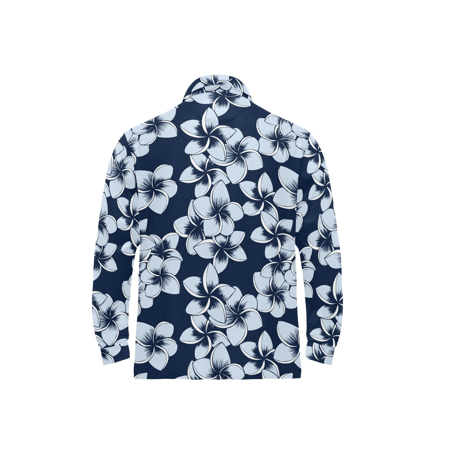 Plumeria Pattern Print Design A02 Long Sleeve Polo Shirt For Men's