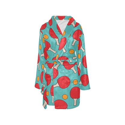 Ping Pong Pattern Print Design A01 Women's Fleece Robe