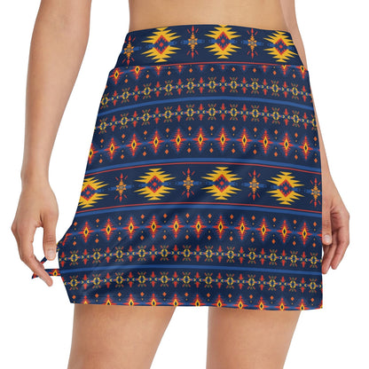 Southwest Pattern Print Design LKS306 17" Golf & Pickleball Skort with Pockets