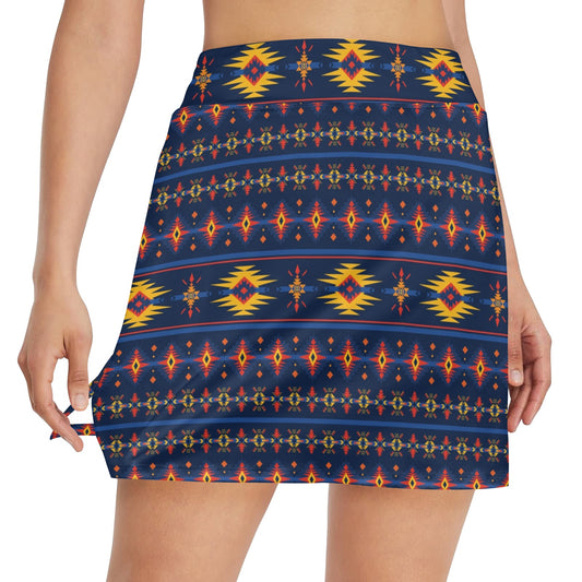 Southwest Pattern Print Design LKS306 17" Golf & Pickleball Skort with Pockets