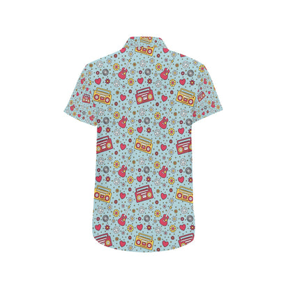 Hippie Print Design LKS307 Men Short Sleeve Button Up Shirt