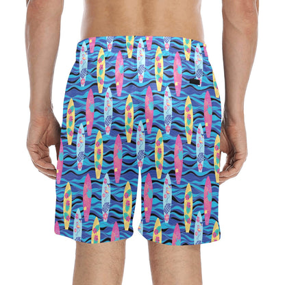 Surfboard Print Design LKS304 Men's Swim Trunks Beach Shorts