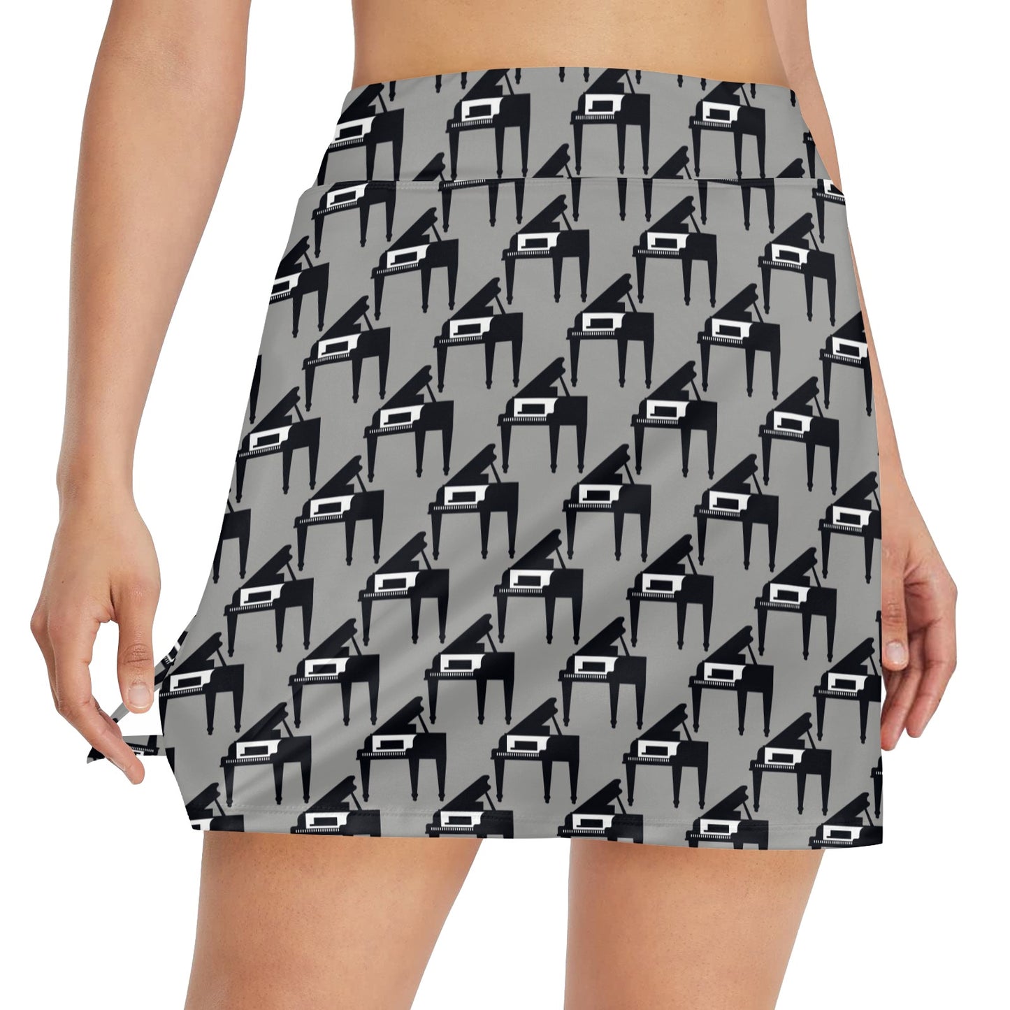 Piano Print Design LKS404 17" Golf & Pickleball Skort with Pockets