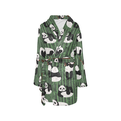 Panda Pattern Print Design A04 Women's Fleece Robe