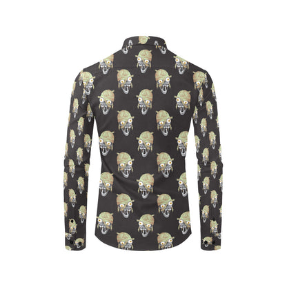 Mummy Print Design LKS304 Men's Long Sleeve Dress Shirt