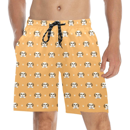 Shih Tzu Print Design LKS303 Men's Swim Trunks Beach Shorts