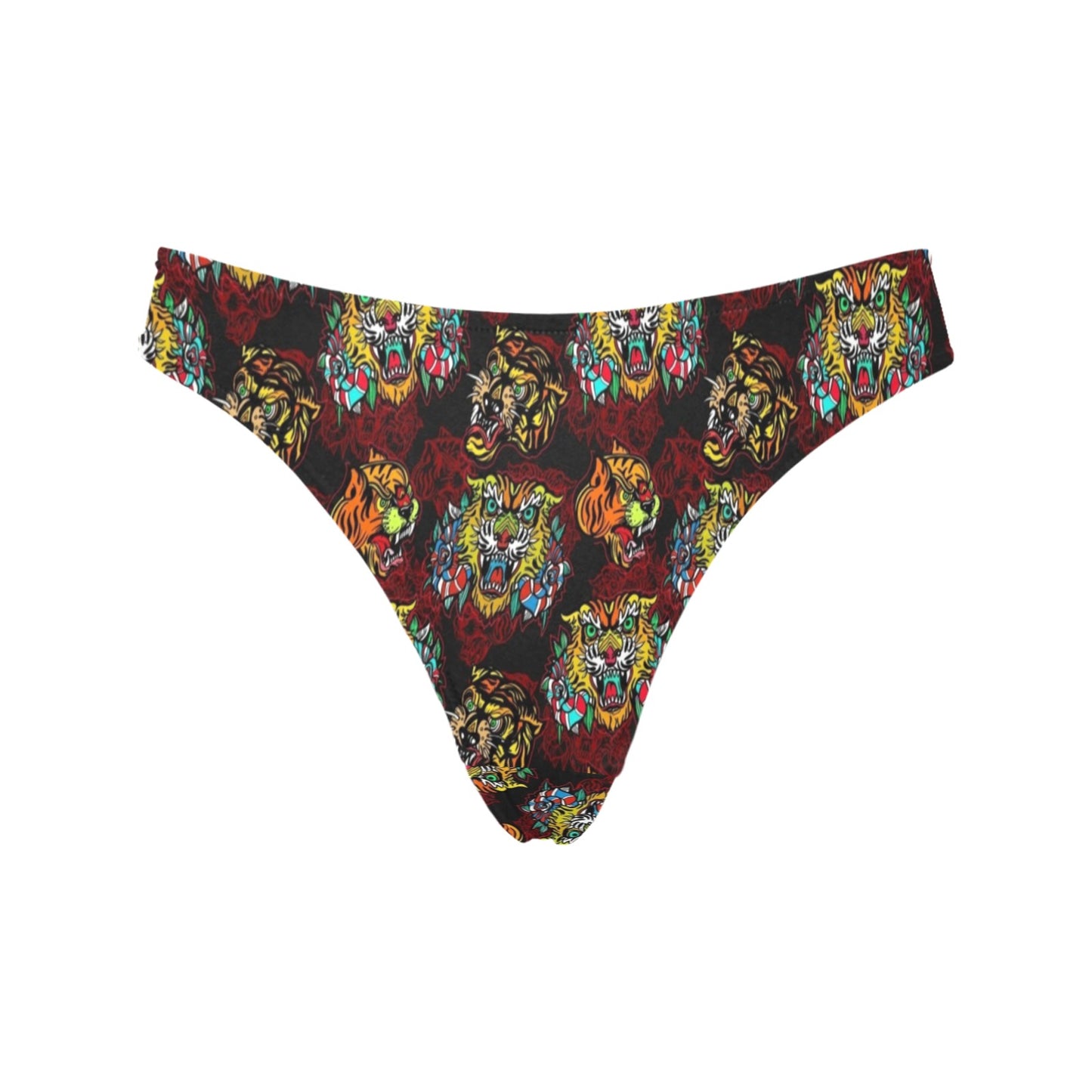 Tattoo Tiger Colorful Design Women's Thongs
