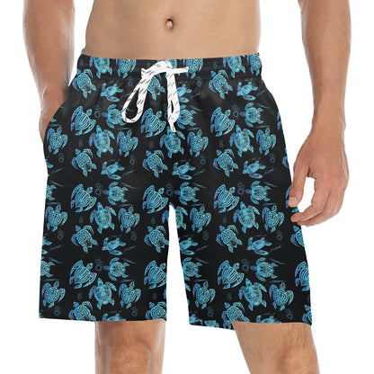 Tribal Turtle Polynesian Themed Design Men's Swim Trunks Beach Shorts