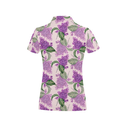 Lilac Pattern Print Design LI02 Women's Polo Shirt