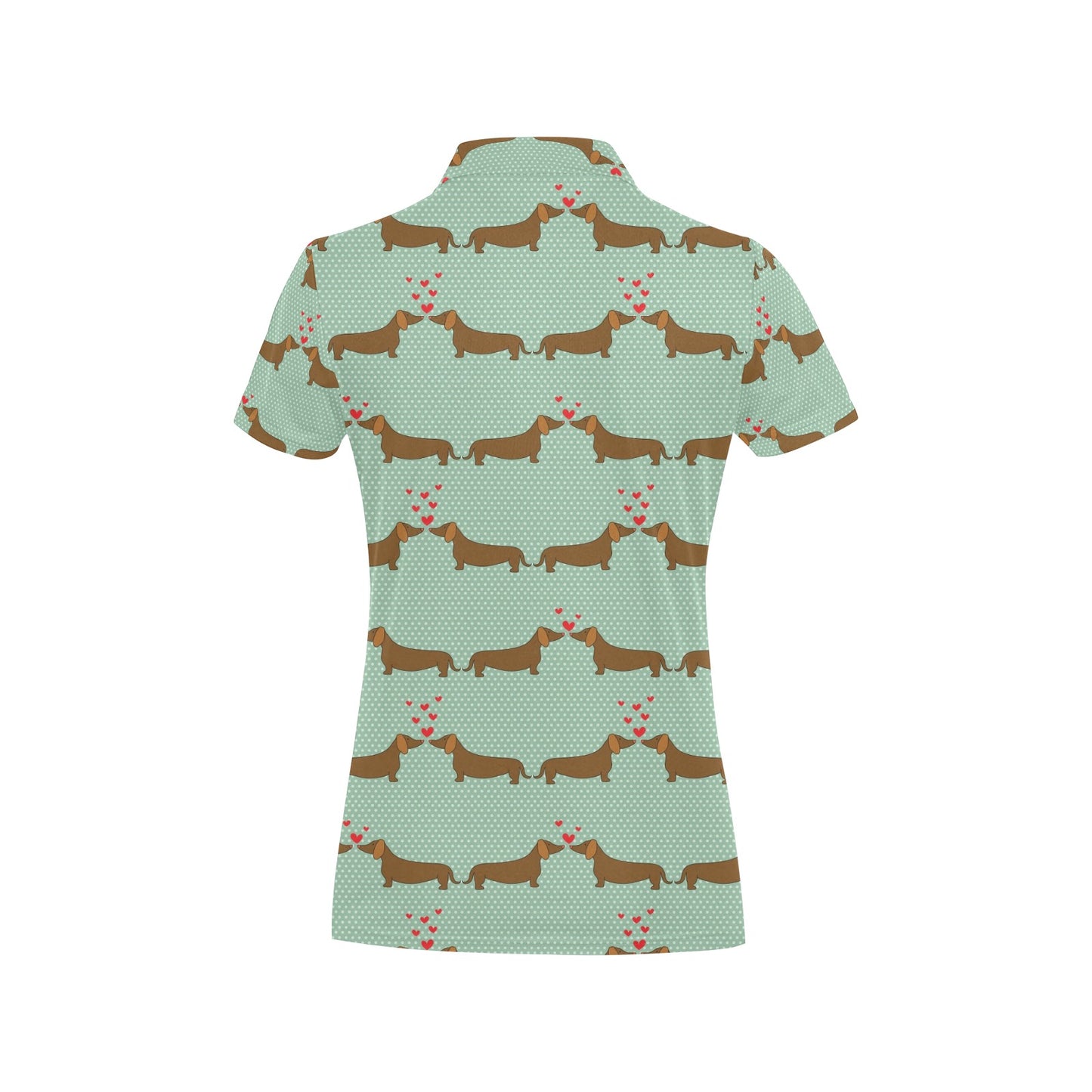 Dachshund Pattern Print Design 02 Women's Polo Shirt