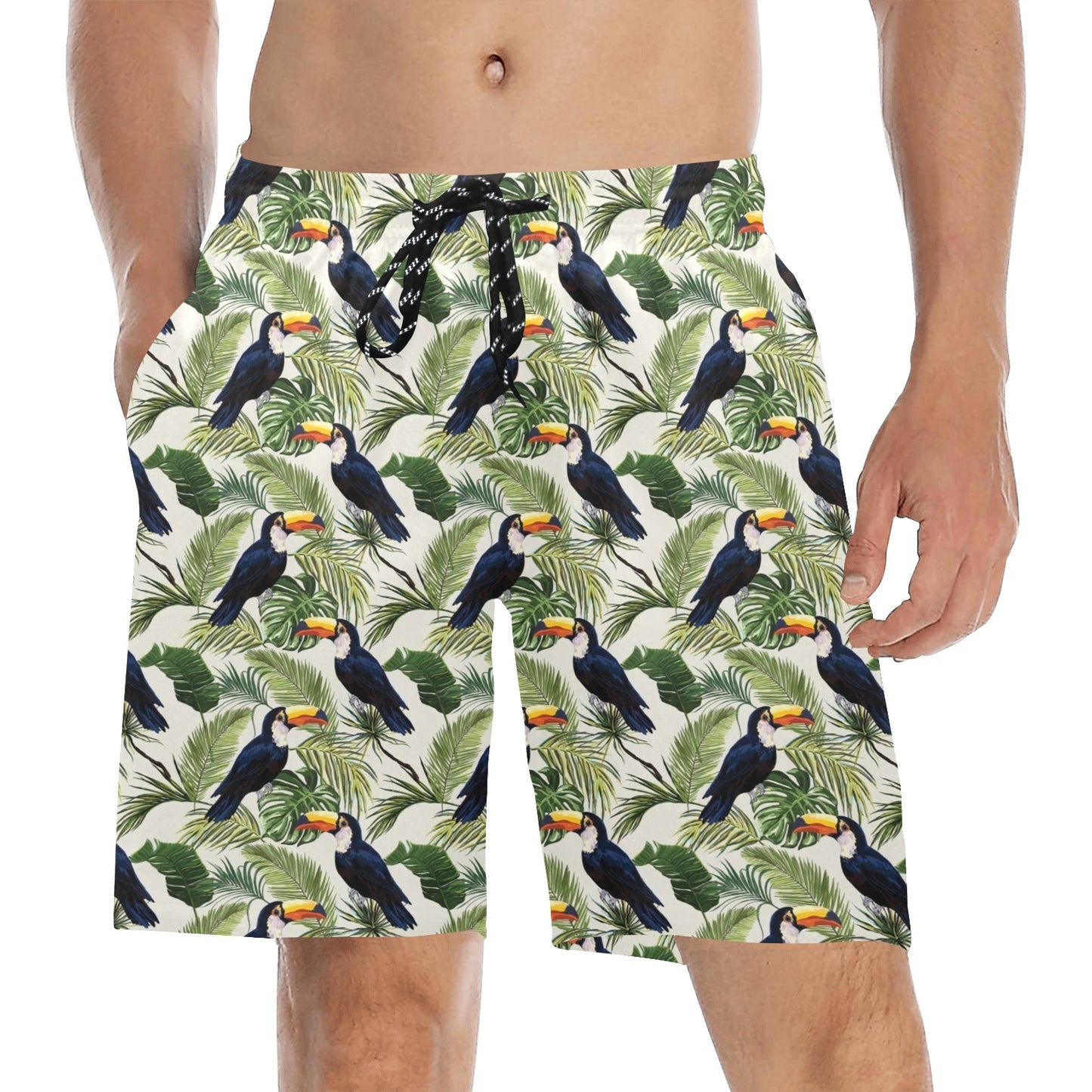 Toucan Print Design LKS308 Men's Swim Trunks Beach Shorts
