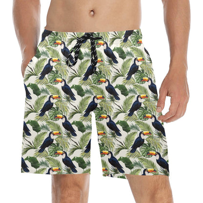 Toucan Print Design LKS308 Men's Swim Trunks Beach Shorts