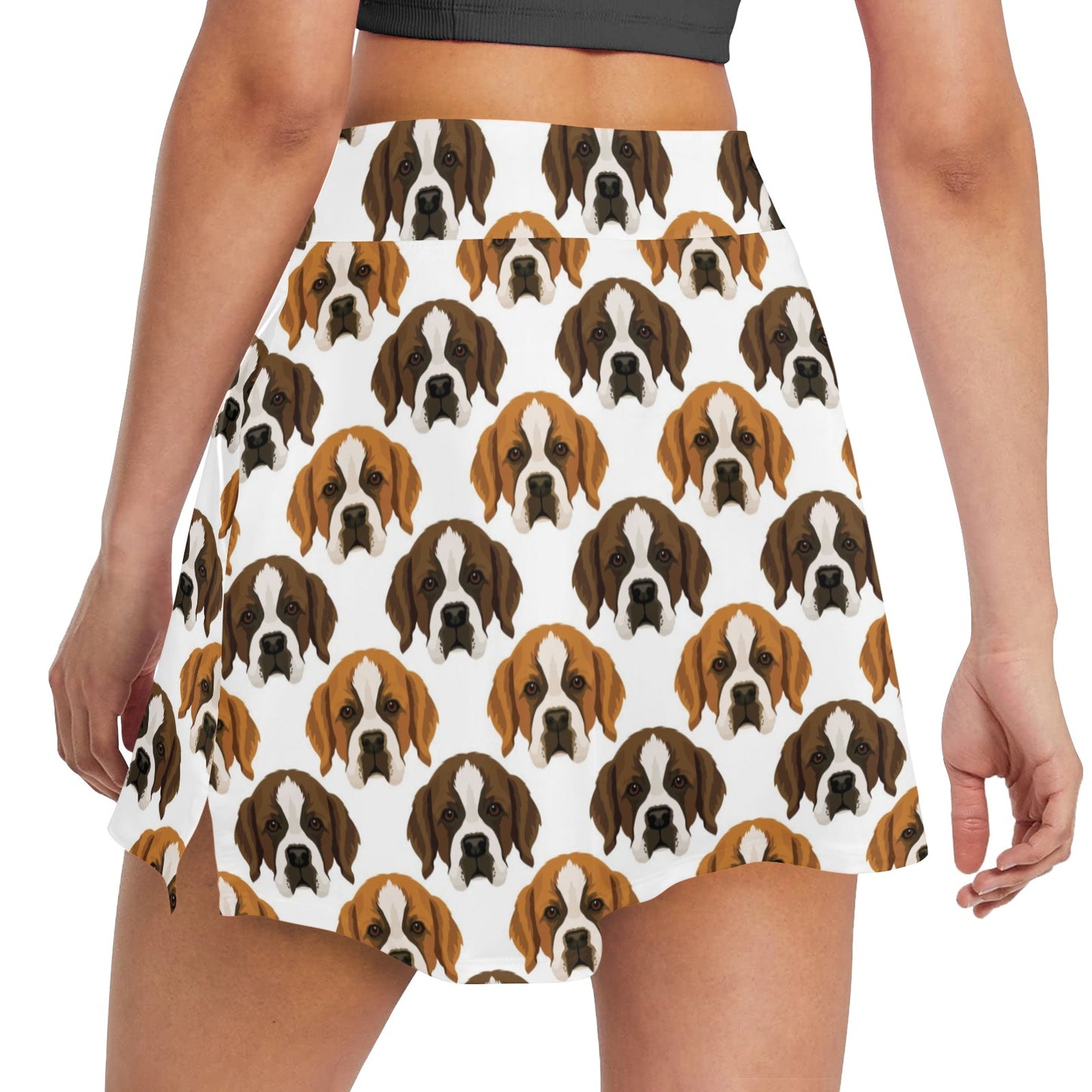 St Bernards Print Design LKS301 17" Golf & Pickleball Skort with Pockets