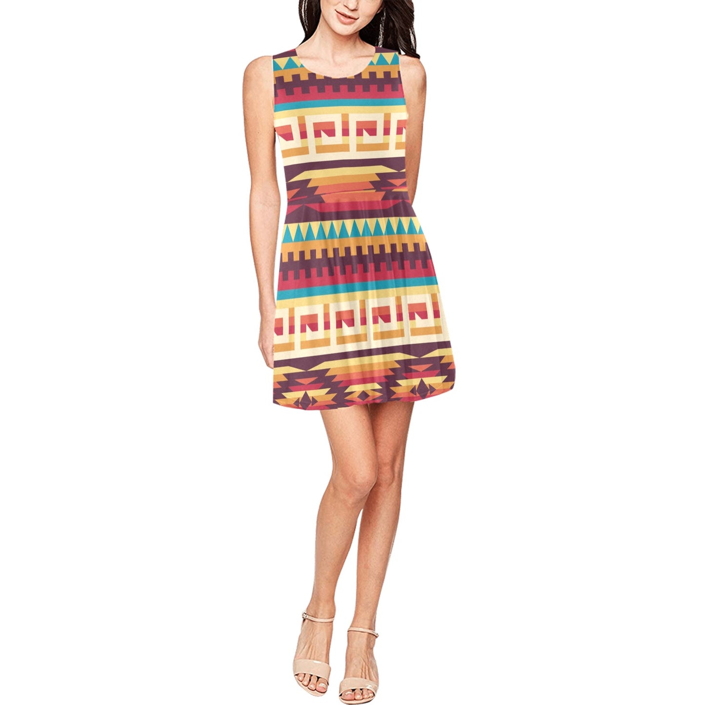 Tribal Aztec Vintage Sleeveless Dress