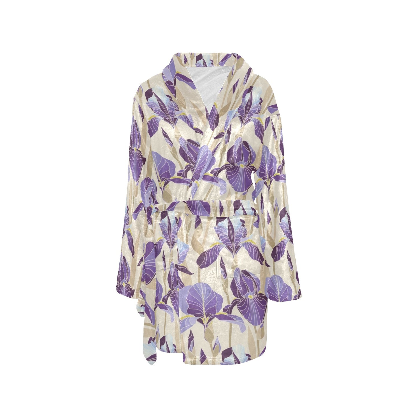 Iris Pattern Print Design IR02 Women's Fleece Robe