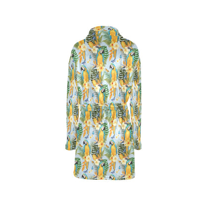 Parrot Pattern Print Design A04 Women's Fleece Robe