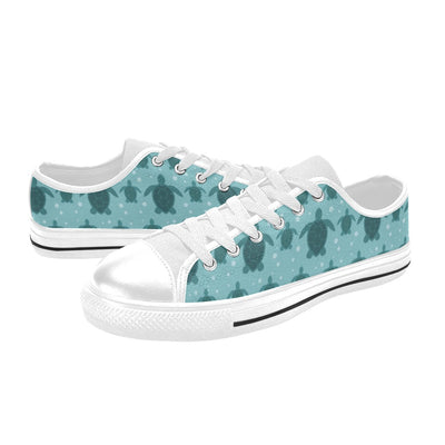 Sea Turtle Print Design LKS305 Women's White Low Top Shoes