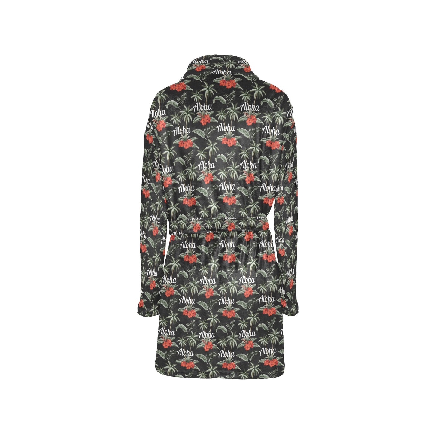 Aloha Palm Tree Design Themed Print Women's Fleece Robe