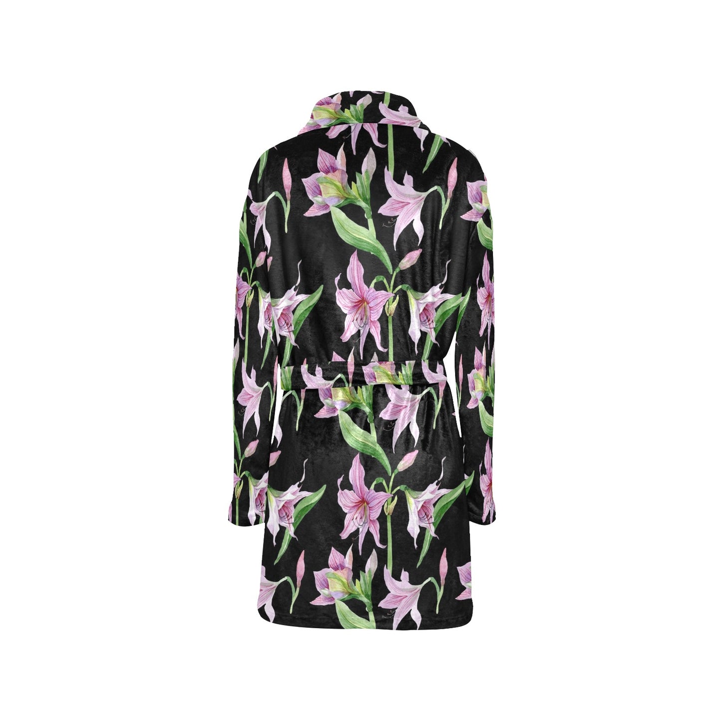 Amaryllis Pattern Print Design AL08 Women's Fleece Robe