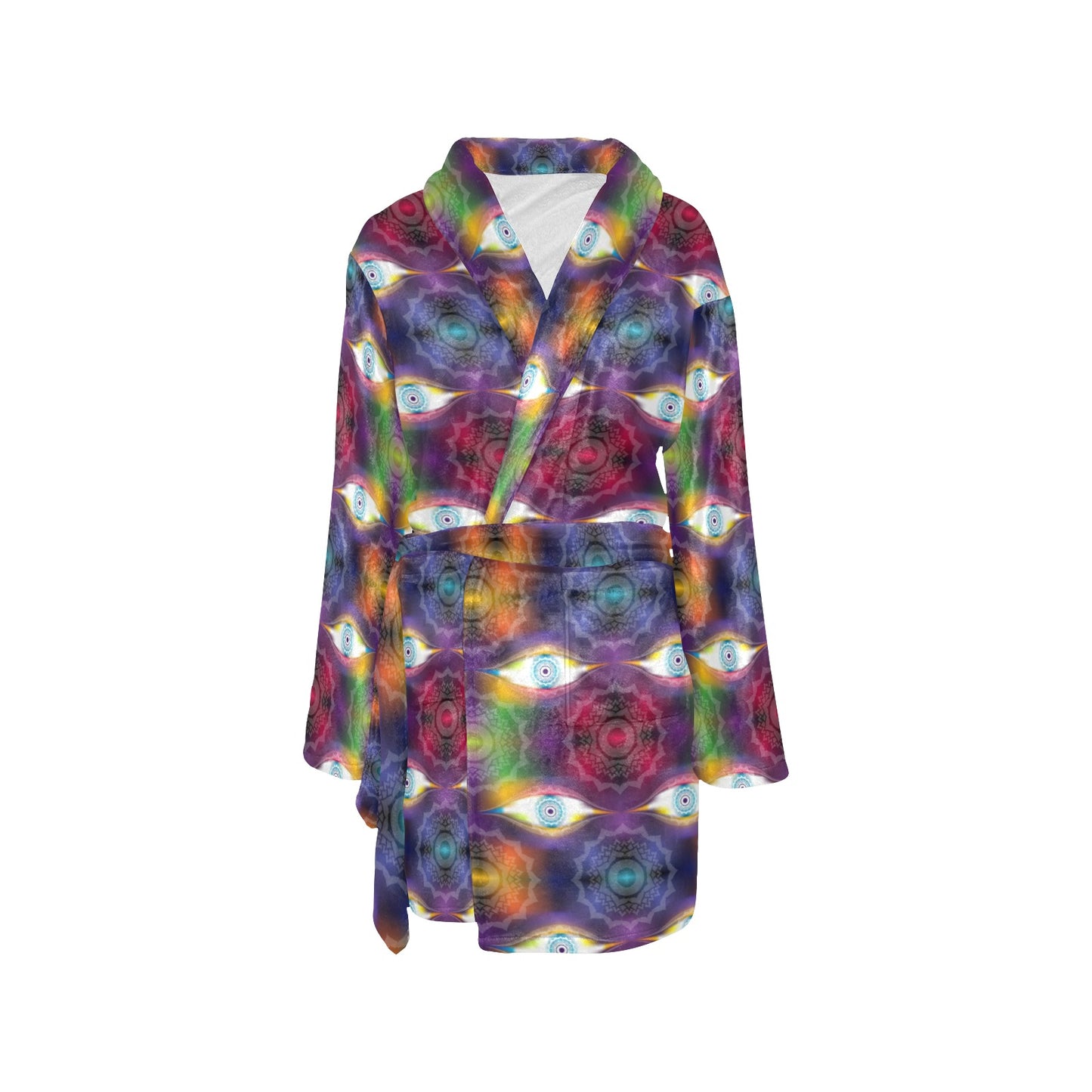 Chakra Eye Print Pattern Women's Fleece Robe