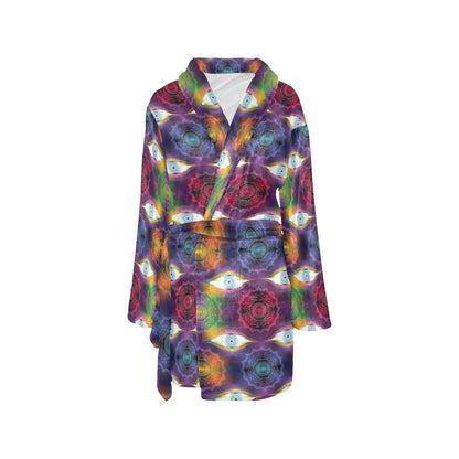 Chakra Eye Print Pattern Women's Fleece Robe