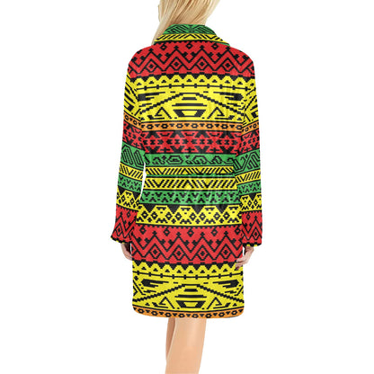 Rastafarian Pattern Print Design A02 Women's Fleece Robe