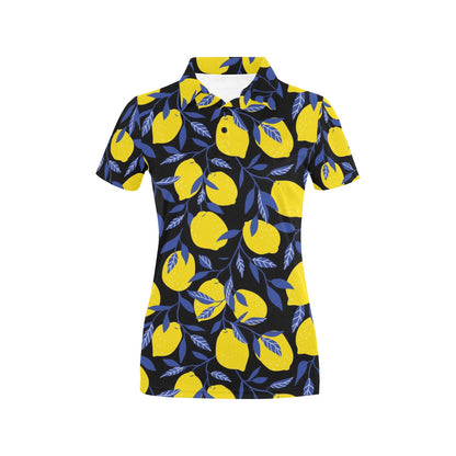 Lemon Pattern Print Design LM01 Women's Polo Shirt