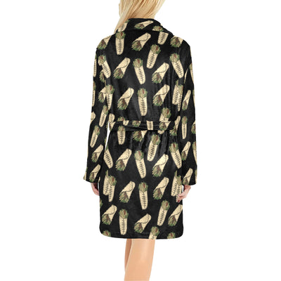 Burrito Print Design LKS303 Women's Fleece Robe