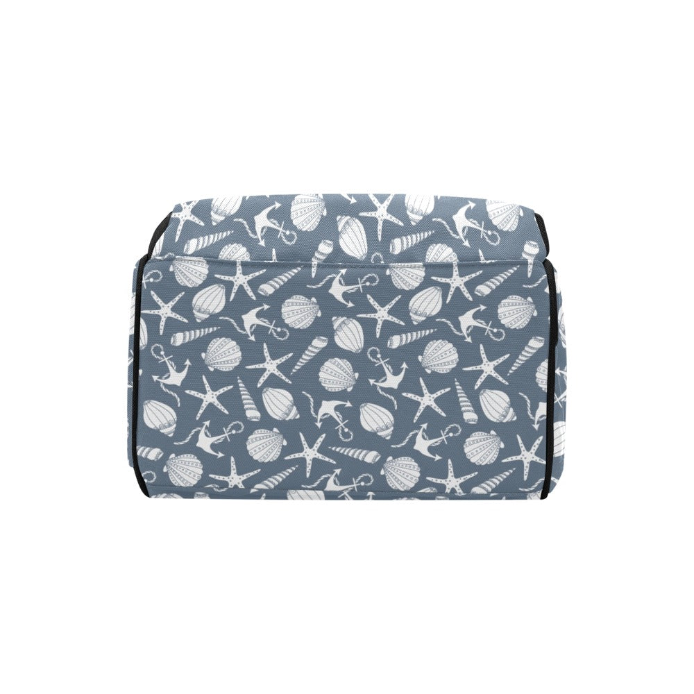 Seashell Print Design LKS306 Diaper Bag Backpack