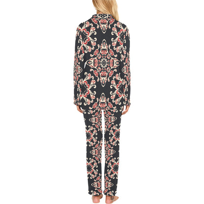 Medallion Pattern Print Design 01 Women's Long Pajama Set