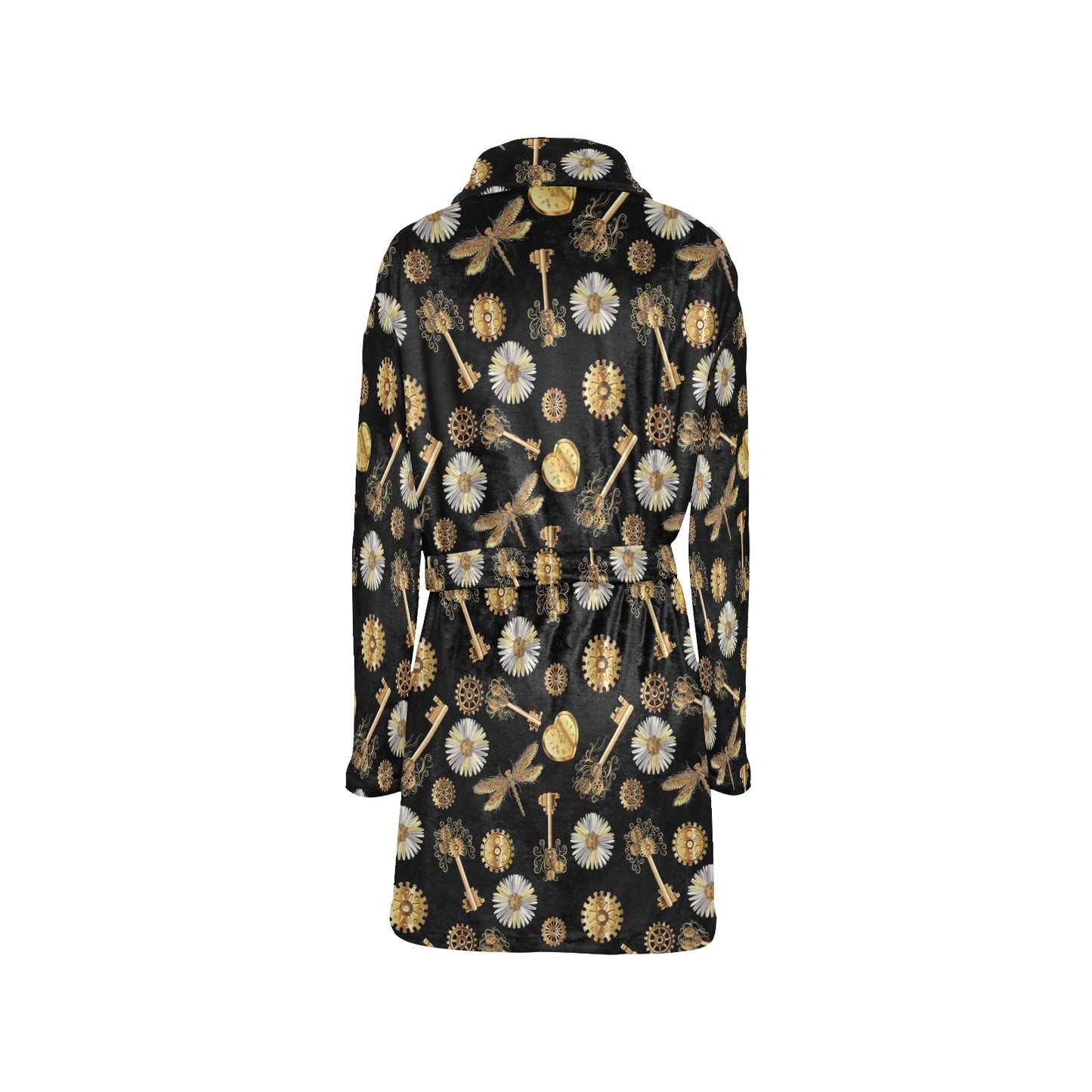 Steampunk Dragonfly Design Themed Print Women's Fleece Robe