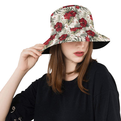 Hibiscus Print Design LKS3011 Unisex Bucket Hat