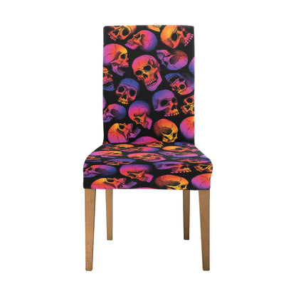 Skull Multicolor Print Design LKS3011 Dining Chair Slipcover